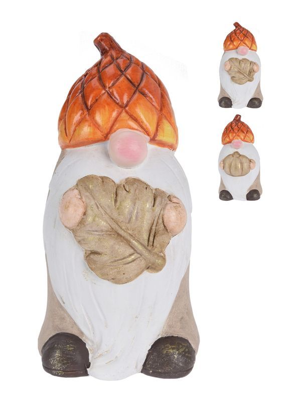 Déco D'Automne Gnome En Terre Cuite 7X14Cm - Assortis