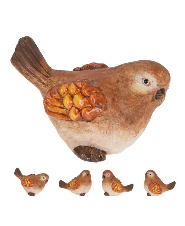 Déco Herbstlich Terrakotta-Vogel 6Cm - Sortiert