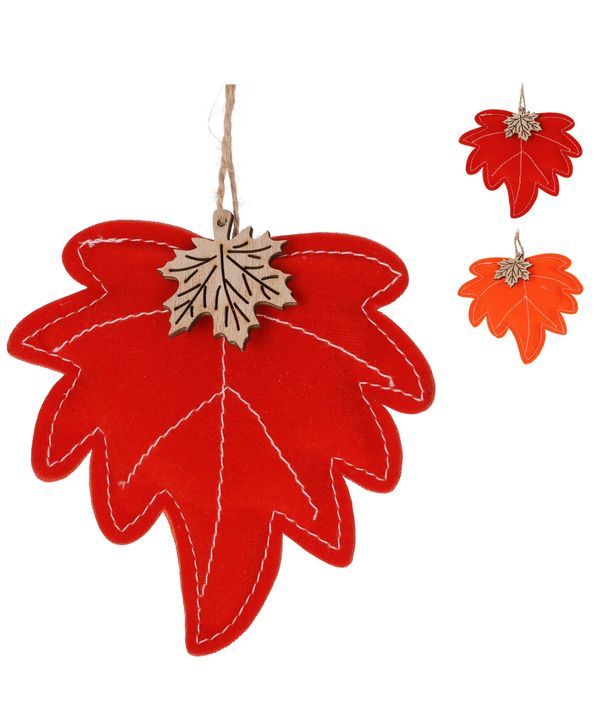 Pendentif D'Automne Feuille De Feutre 11Cm - Assortis