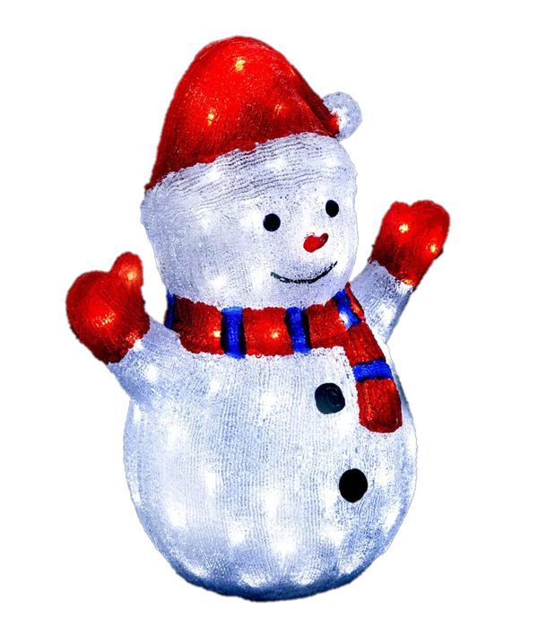 Leuchtender Acryl Schneemann 48Cm - Weihnachtsdekoration