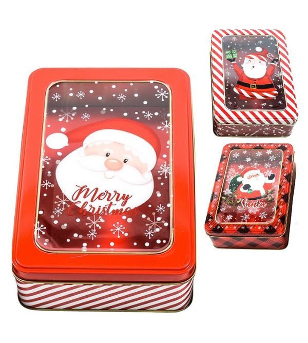 Accessoire De Noël Boîte En Fer Blanc Avec Couvercle 19X13Cm  - Assortis