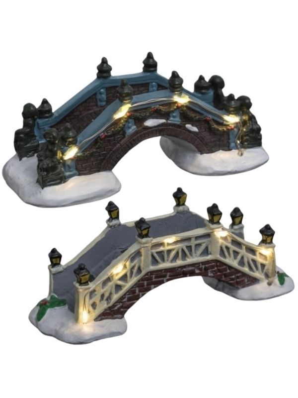 Accessorio Per Villaggio Di Natale Ponte Con Luci 5,5X13Cm