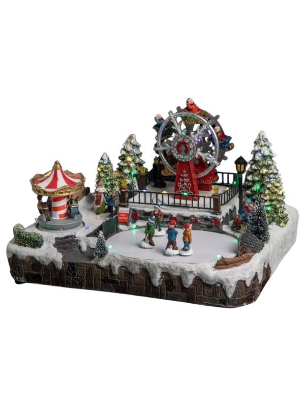 Village De Noël Patinoire 34,5X27Cm