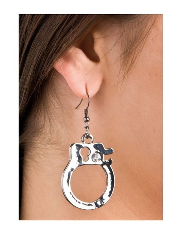 Accessoire D'Halloween Boucles D'Oreilles Menottes Avec Strass