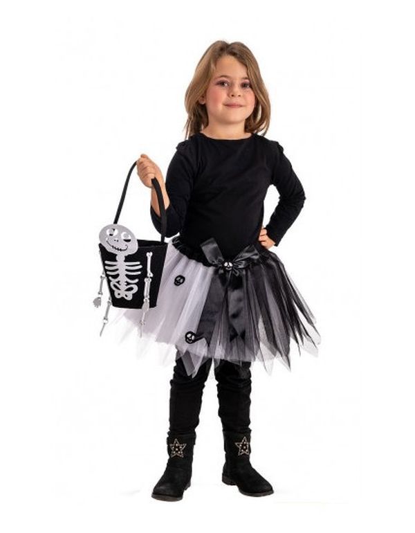 Halloween Accessoire  Filz-Skelett-Eimer, 30Cm