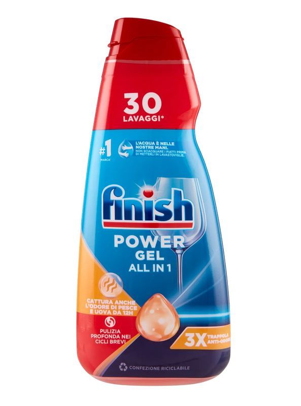 FINISH Gel Lavastoviglie Max Power Anti Odore 600Ml