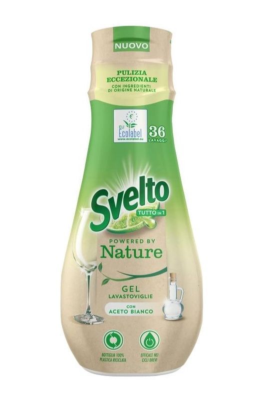 SVELTO Gel Lave-Vaisselle Tout En 2 Vinaigre Blanc 640Ml