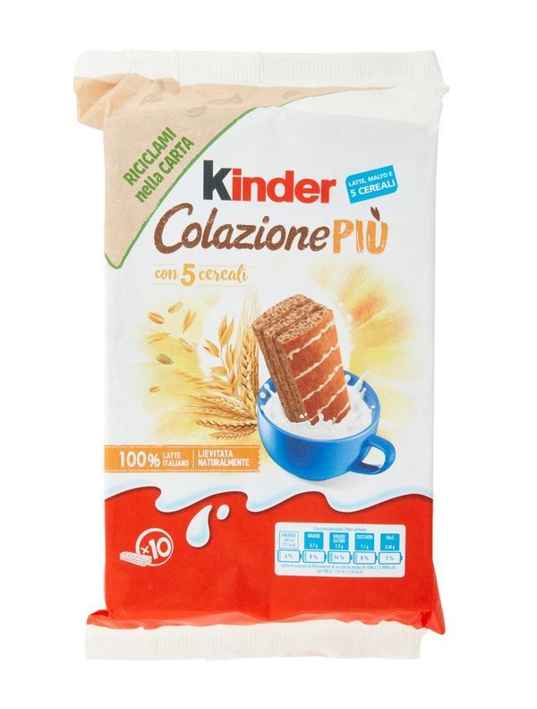 KINDER Colazione Piu' 5 Créneaux 290G