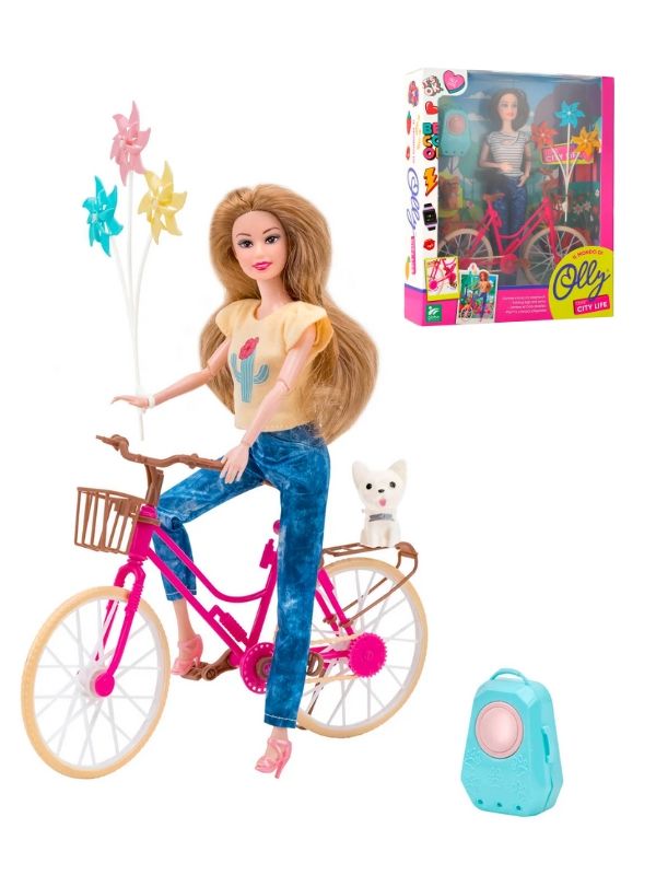 Jeu De Fille Olly Poupée Love City Life À Vélo Avec Petit Chien 30Cm - Assortis