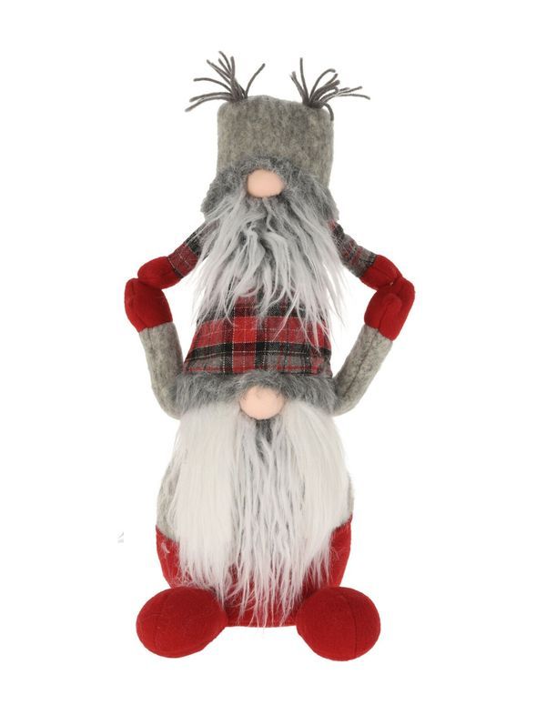 Couple De Gnomes De Noël En Tissu 43Cm