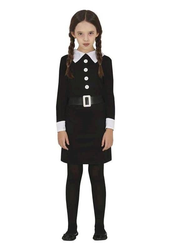 Mädchenkostüm vom Mittwoch Addams Black Kleid