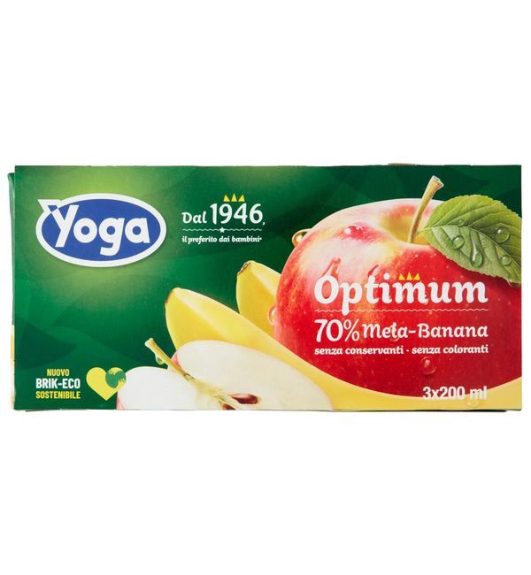 YOGA Optimum Jus De Fruit Pomme Et Banane 3X200Ml 