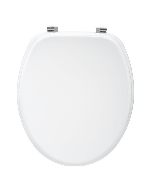 Siège De Toilette Classique En Bois Blanc 37X43Cm