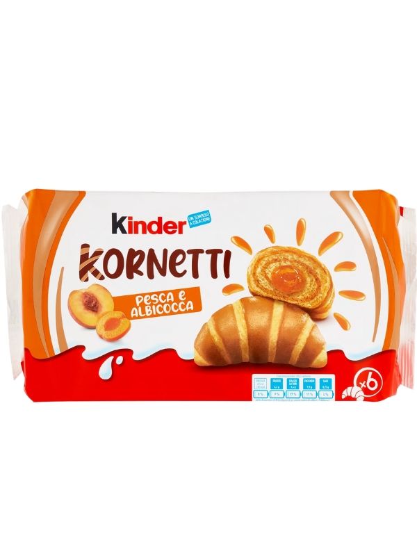 KINDER Kornetti Pêche Et Abricot 6X42G