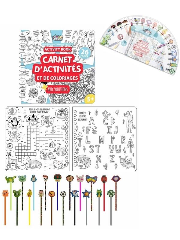  Cahier D'Activités Avec 20 Crayons Et Gommes 