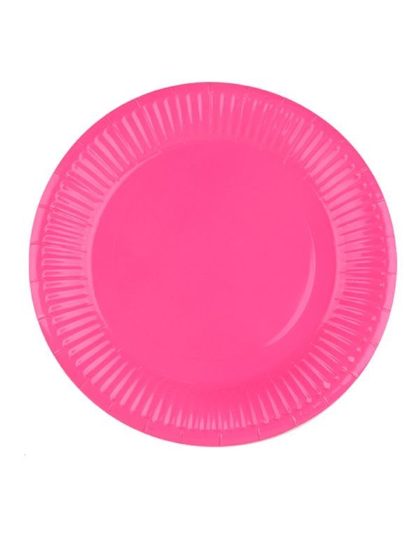 Piatti Di Carta Monocolore Rosa 18Cm - 20 Pezzi