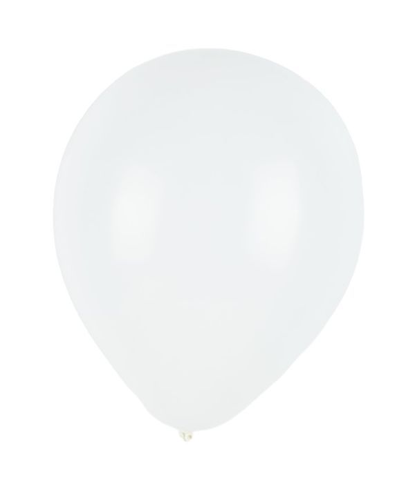 Ballons En Latex Unicolores Blanc 25Cm - 50 Pièces