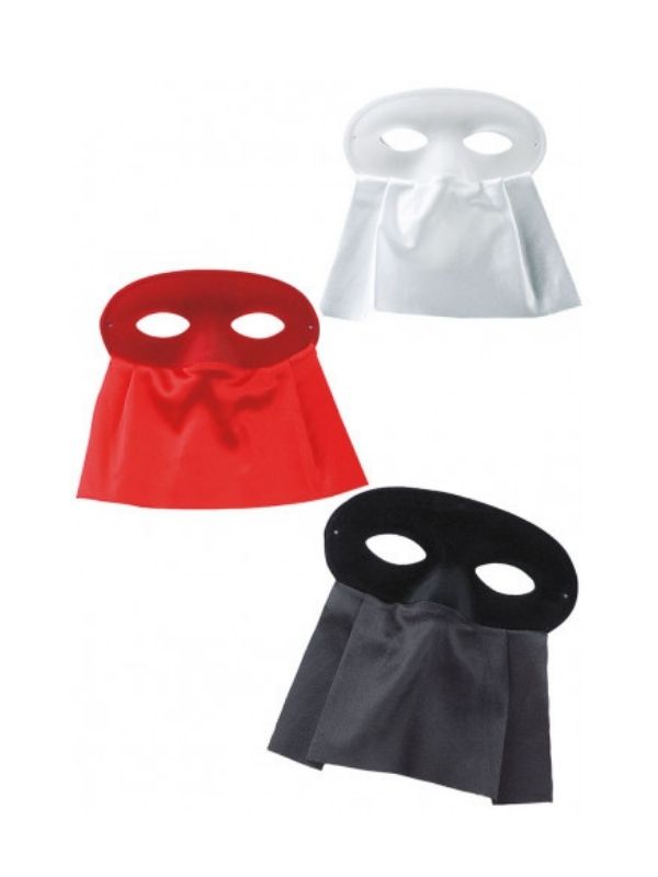 Maschera Di Carnevale Domino Scamosciata Con Bautta In Raso - Assortito