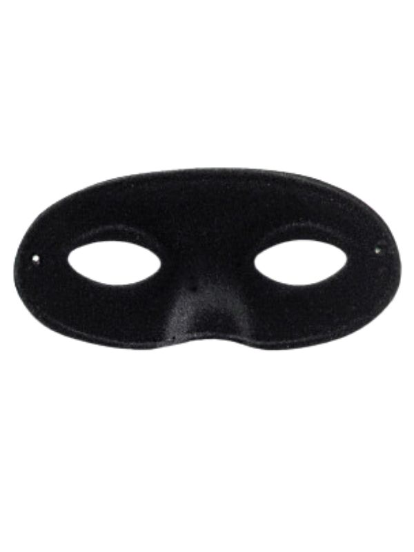 Maschera Di Carnevale Domino Scamosciata Nera 