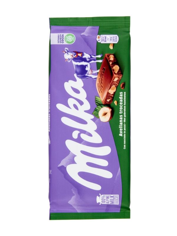 MILKA Tablette De Chocolat Au Lait Avec Des Noisettes 100G