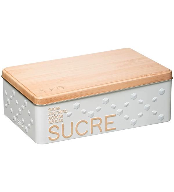 Organisateur De Cuisine En Métal Blanc Scandinavian Nature Sucre 20X13X6.5Cm