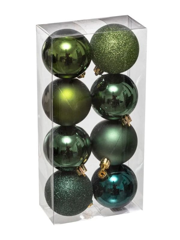 Boules De Noël Vert Olive 8 Pièces 7Cm