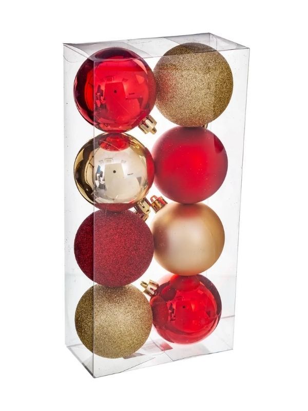 Boules De Noël Rouge Et Or 8 Pièces 7Cm