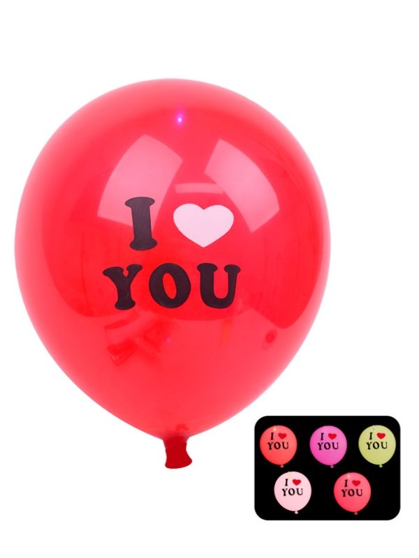 Valentinstag Luftballons Mit Led Lichtern 6 Stück 30Cm