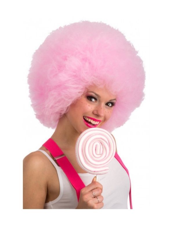 Parrucca Di Carnevale Afro Rosa 