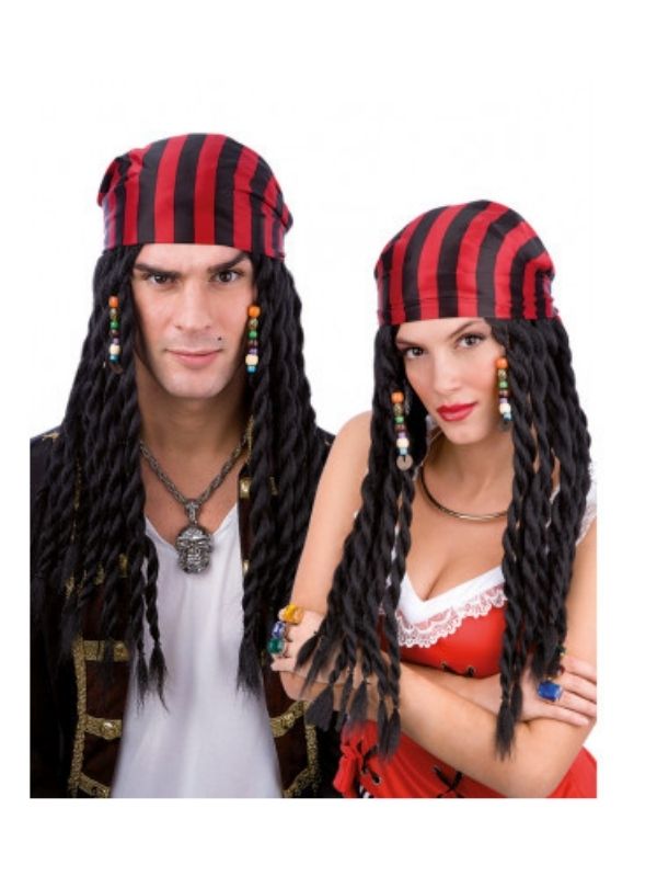 Parrucca Di Carnevale Pirata Con Bandana 