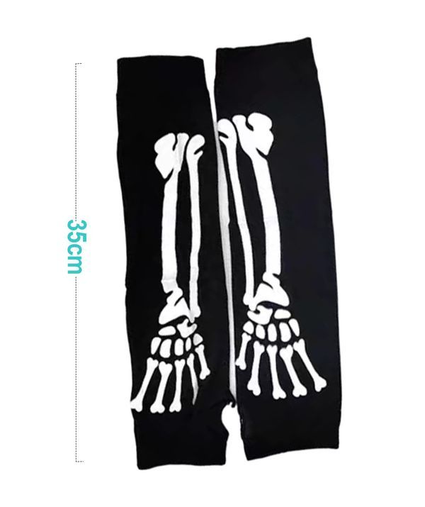 Accessoire D'Halloween Gants Squelette Sans Doigts 