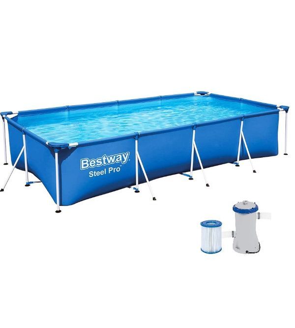 BESTWAY Piscine Rectangulaire Steel Pro Splash 211X400XH81Cm