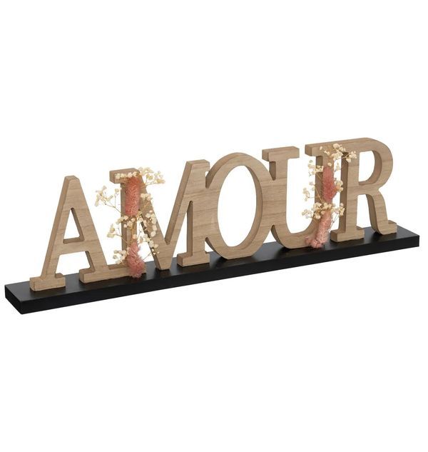 Déco Inscription Amour En Bois 50X13.5Cm