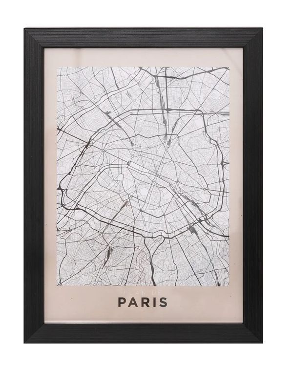 Cornice Da Appoggio Con Foto Decorativa Paris In Legno Nero 18X24Cm