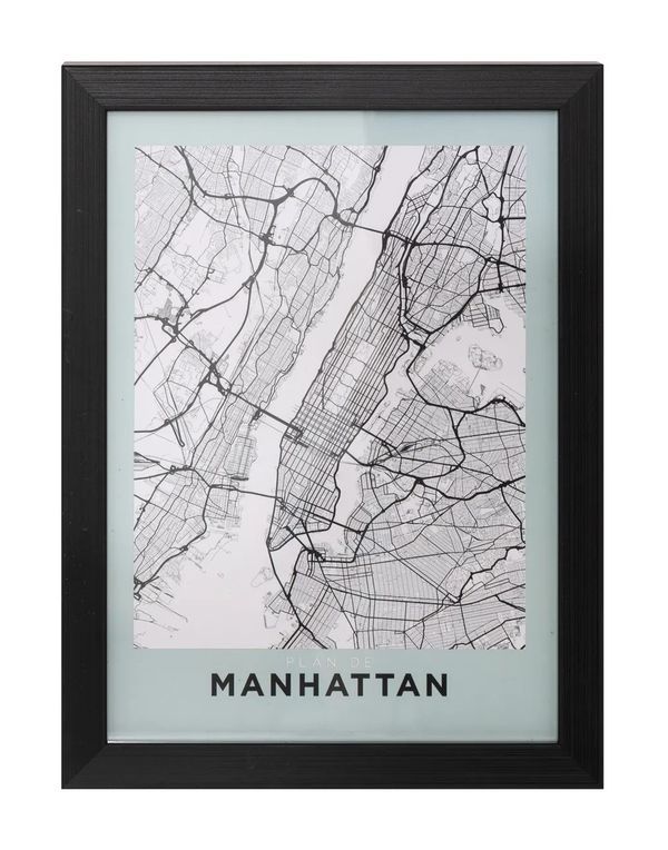 Cornice Da Appoggio Con Foto Decorativa Manhattan In Legno Nero 18X24Cm