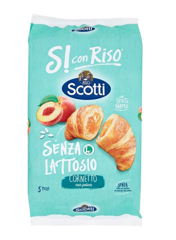 SI CON RISO Cornetto Con Pesca Senza Lattosio 250G