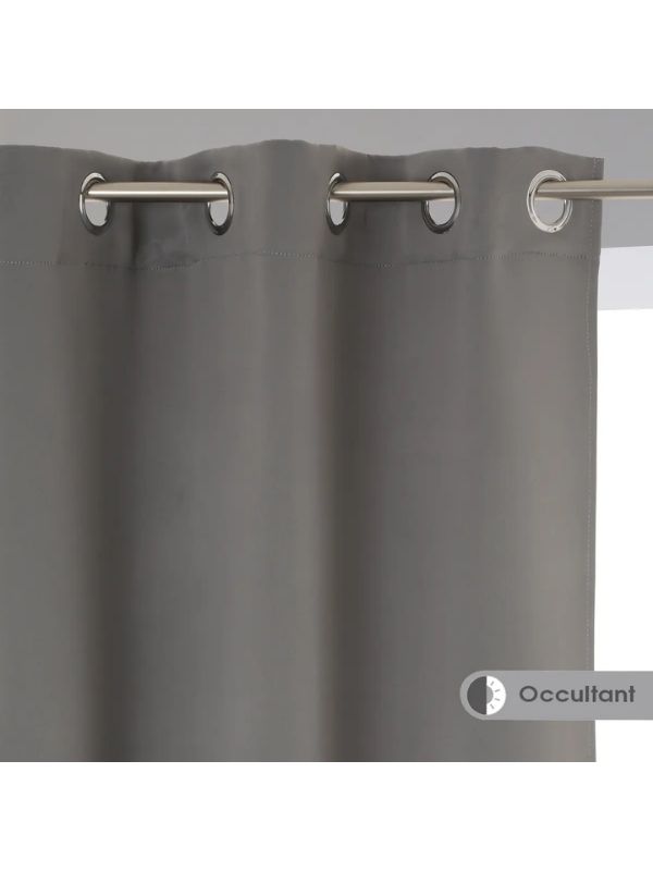 Set Di 2 Tende Oscuranti Color Grigio 135X240Cm