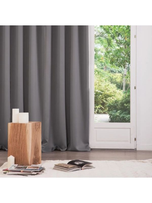 Set Di 2 Tende Oscuranti Color Grigio 135X240Cm