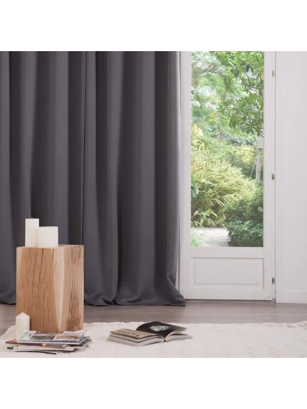 Set Di 2 Tende Oscuranti Color Grigio Scuro 135X240Cm