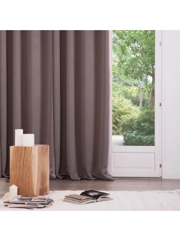 Set De 2 Rideaux Occultants Taupe 135X240Cm