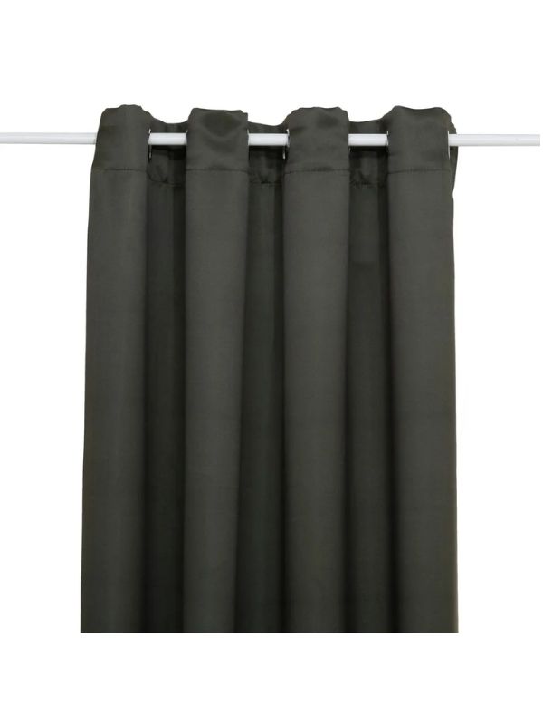 Set De 2 Rideaux Occultants Vert Kaki 135X240Cm