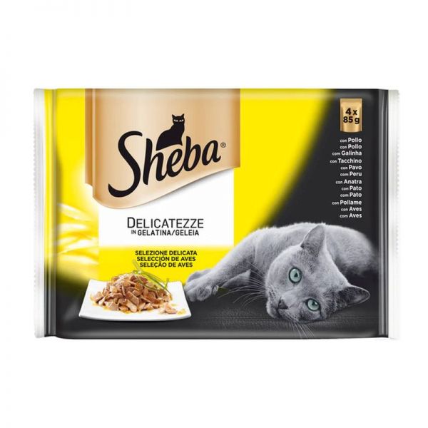 SHEBA Chat Sélection Délicate Viande en gelée 4 x 85 g - Da Moreno