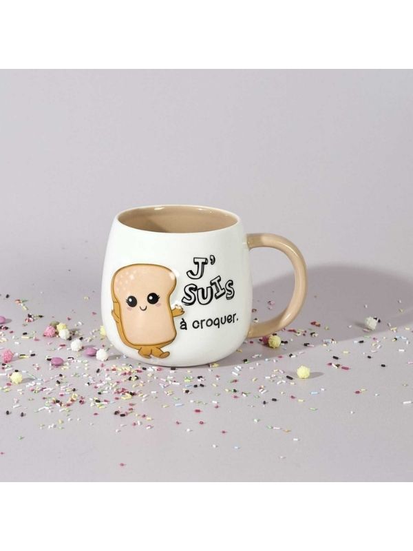 Tasse Kawaii Céramique Gaufrée 40Cl - Assortis