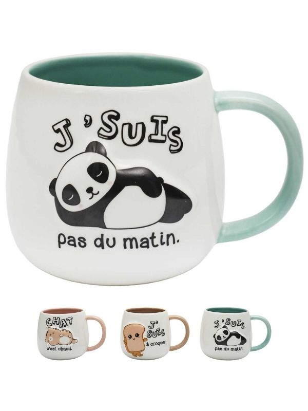 Tasse Kawaii Céramique Gaufrée 40Cl - Assortis