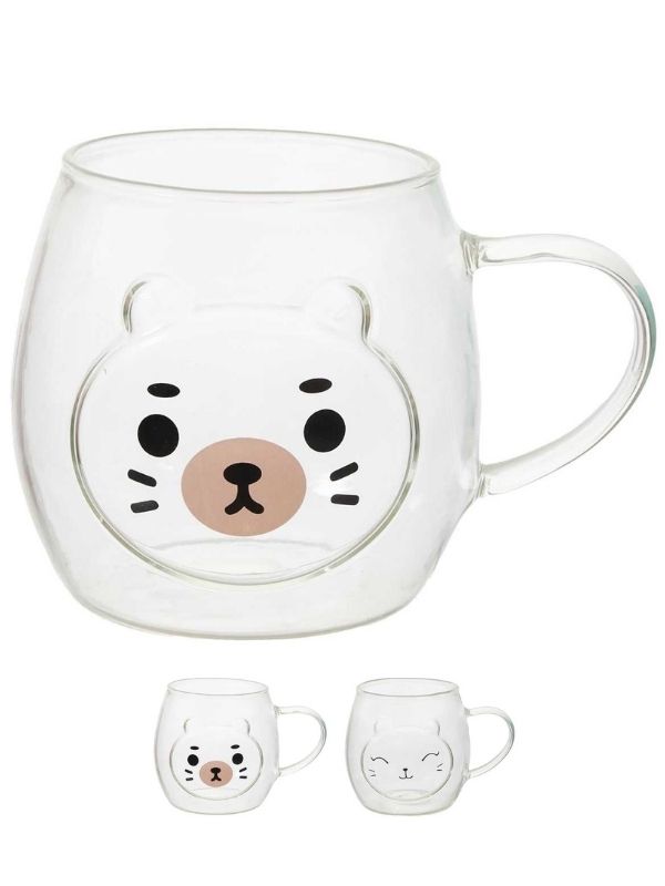 Tasse Kawaii Verre Animal 40Cl - Assortis