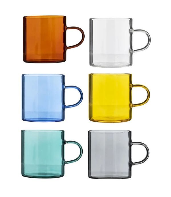 Set 6 Tasses Mia En Verre Coloré 10Cl