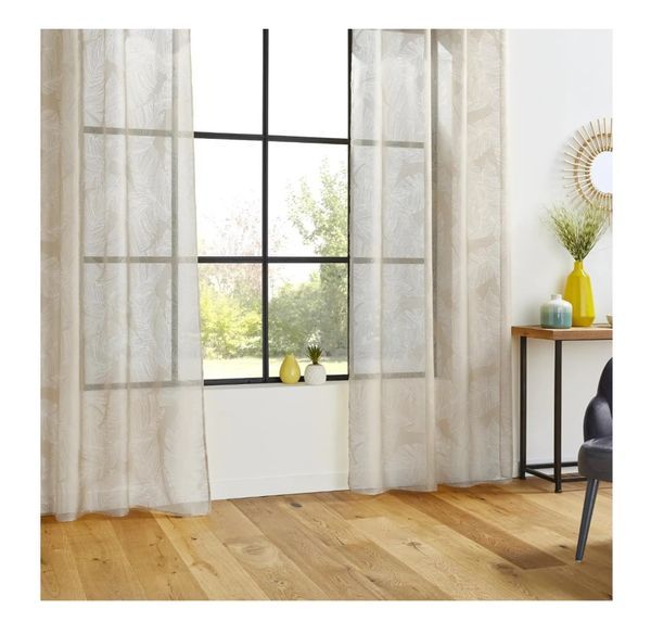 Voilage Stoff Ringvorhang Dèvo Beige 140X240Cm