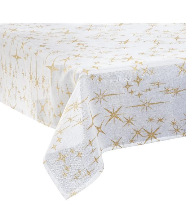 Nappe De Noël Caneva Avec Étoiles Or 140X360Cm