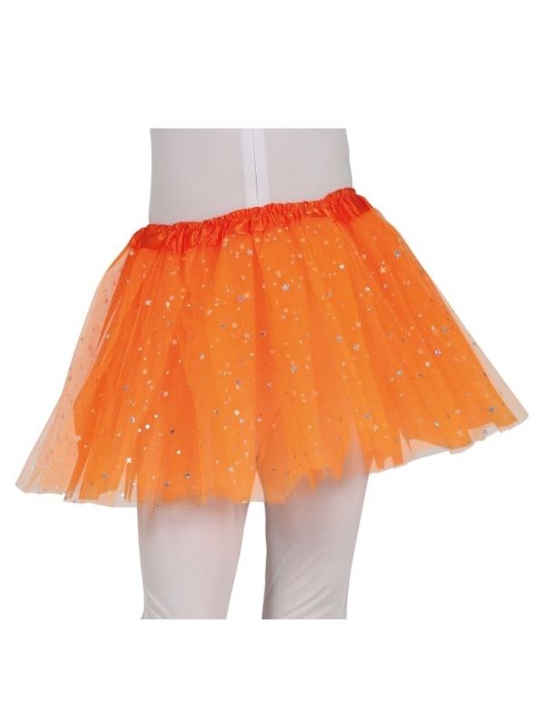 Tutu Di Carnevale Per Bambini Con Stelle Arancione 30Cm