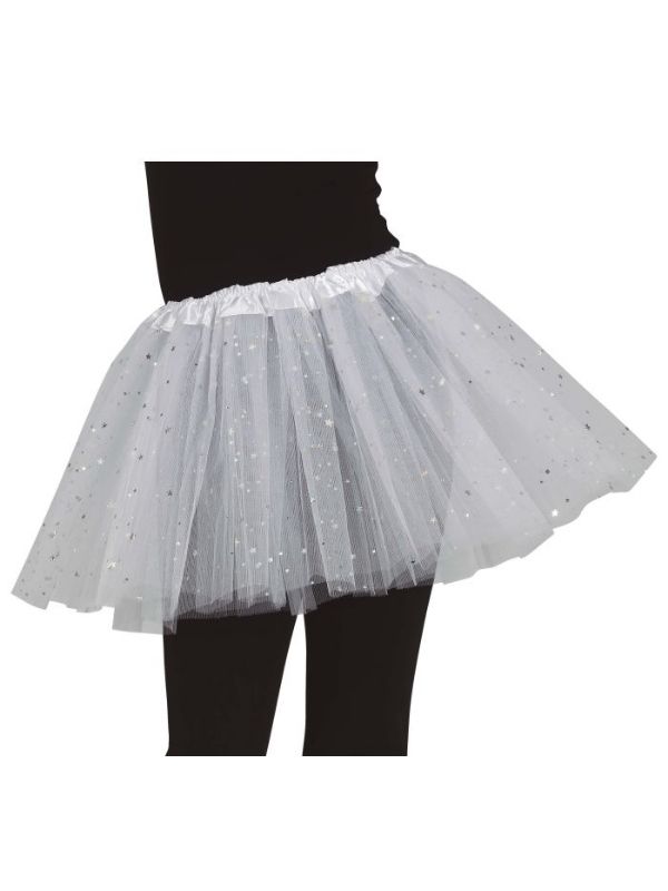 Tutu Di Carnevale Per Bambini Con Stelle Bianco 30Cm